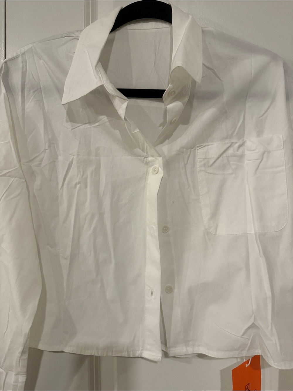 Cropped White Button-Down Shirt - Picture 11 of 16